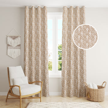 Zaroski Floral Print Room Darkening Curtains - pack of 2