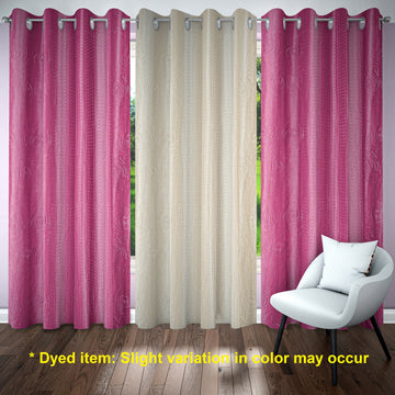 Elements Solid Embossed Curtains Combo - pack of 3