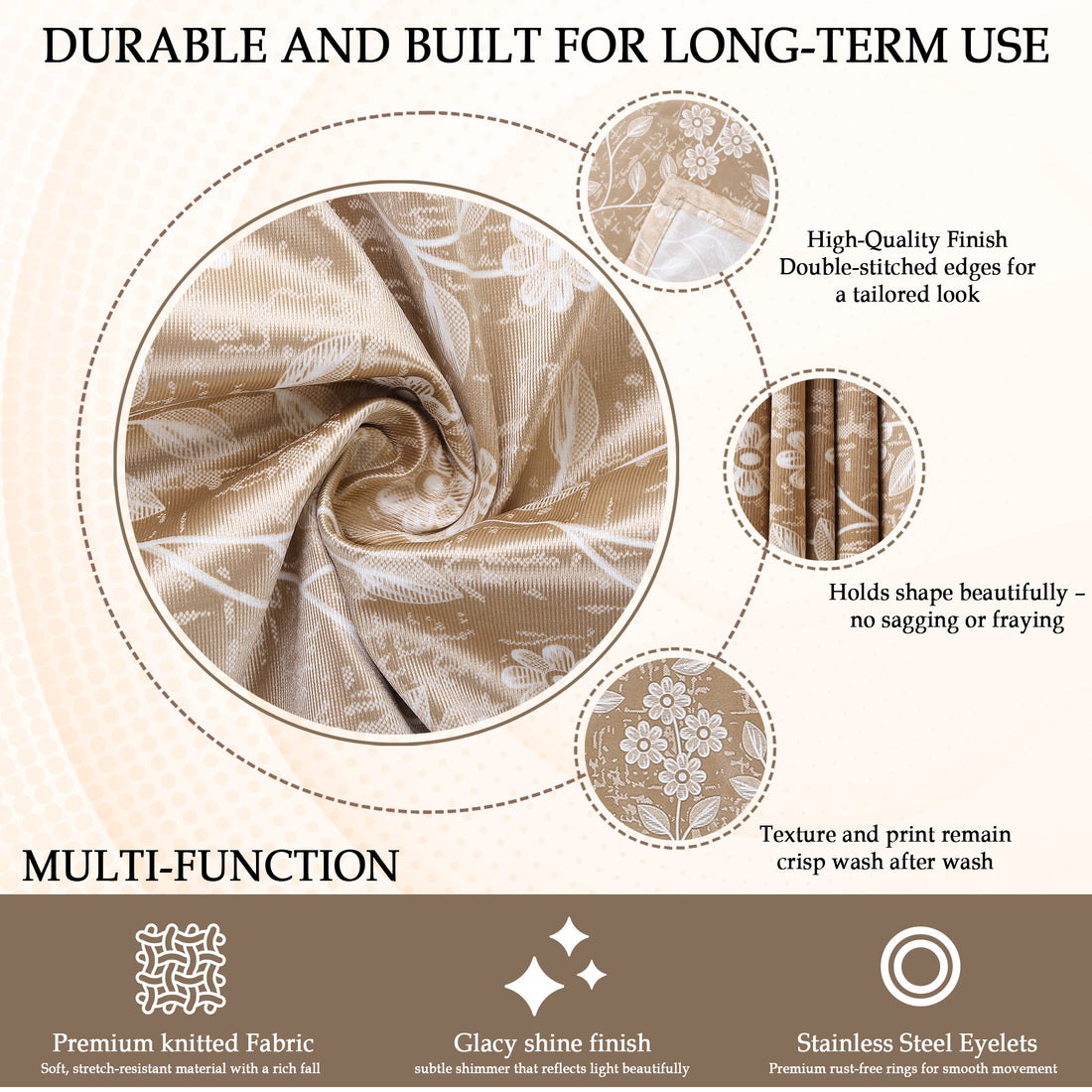 Zaroski Floral Print Room Darkening Curtains - pack of 2