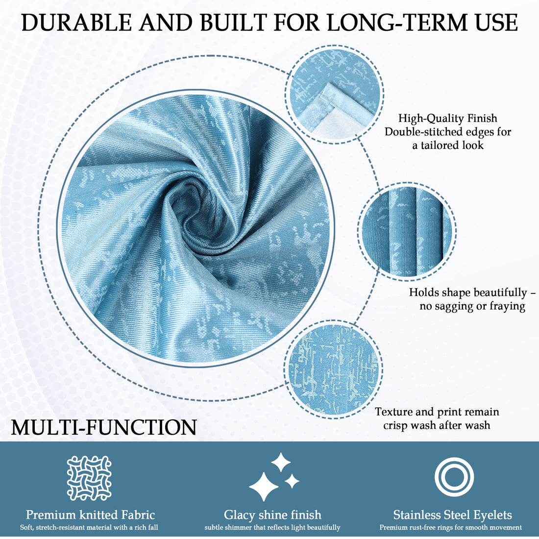 Zaroski Texture Print Room Darkening Curtains - pack of 2