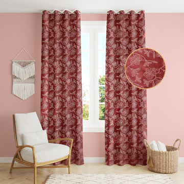 Bloom Knitted Eyelet Curtains Set of 2 - Floral Pattern |