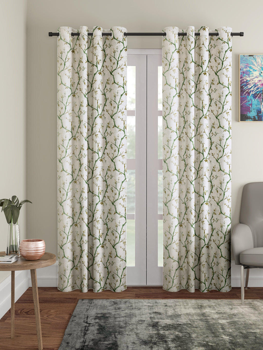 Flora Printed Room Darkening Curtains - pack of 2