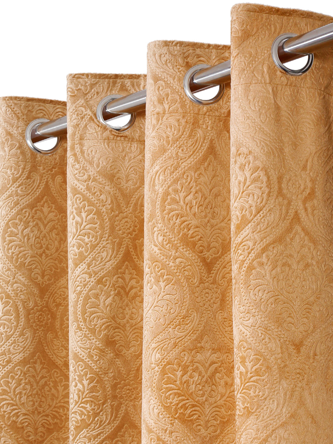 Velvet Embossed Room Darkening Curtains - pack of 2