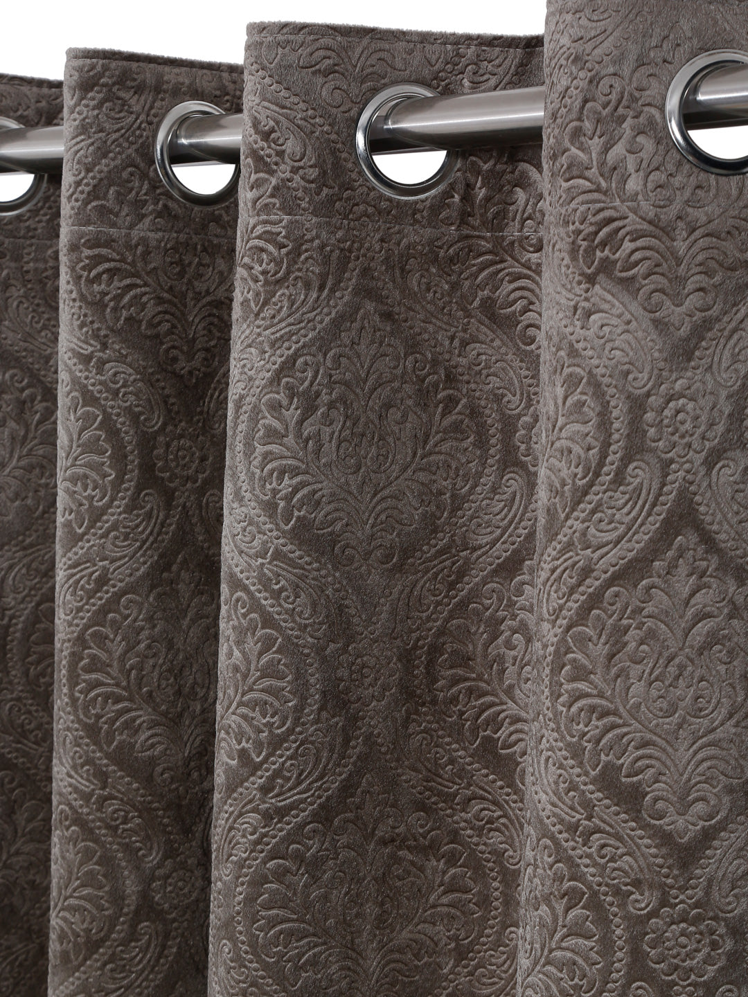 Velvet Embossed Color Combo Curtains - pack of 3