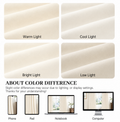 Cream velvet curtain fabric shown under warm, cool, bright and low light, conveying that different light and device, might show the color differently. 