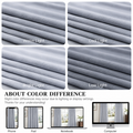 Grey velvet curtain fabric shown under warm, cool, bright and low light, conveying that different light and device, might show the color differently. 
