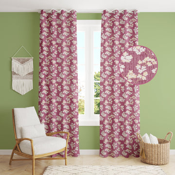 Floral Kali Pattern Polyester Curtains -pack of 2