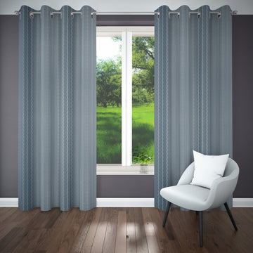 Striped Sheer Semi Transparent curtains - pack of 2