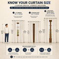 use a 7 ft curtain for 5 ft windows and standard doors, 9 ft for long doors or ceiling-height rods